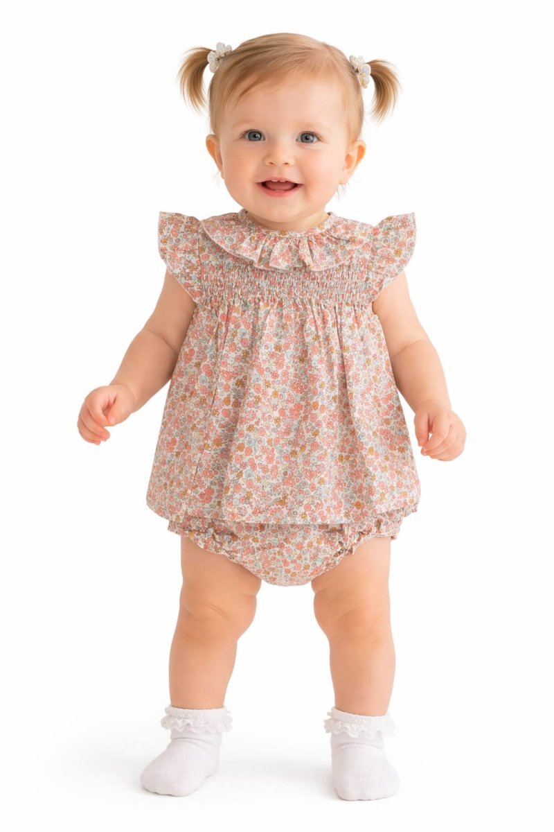 Vestido bebé con braguita estampado floral Babyfer