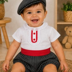 Conjunto flamenco bebé campero con boina