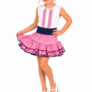 Conjunto flamenco para niña –  Rosa y Marino