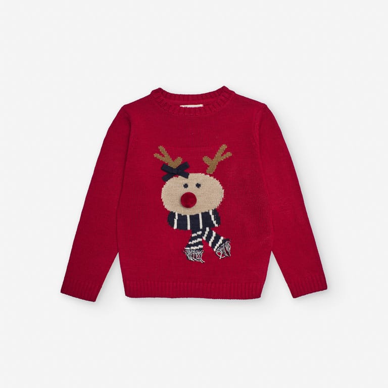 Jersey rojo niña Zippy con reno navideño - Imagen 2