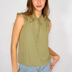 Blusa Volantes Delfina Oliva