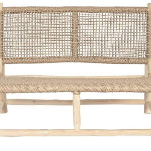 Sillón de Teca y Fibra Natural con Respaldo