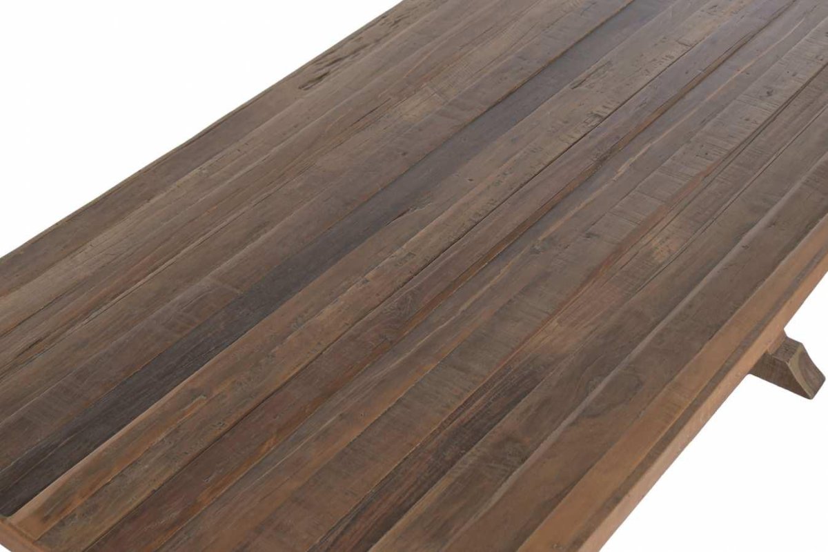 Mesa de Comedor de Madera Reciclada con Estructura Trestle - Imagen 6