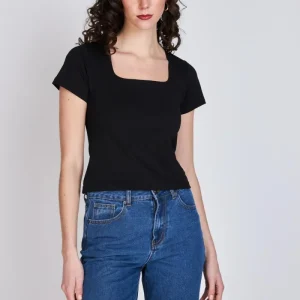 Polera Escote Cuadrado Amelia Negro Eclipse