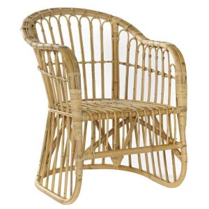 Butaca Ergonómica de Ratán Natural de Diseño Abierto