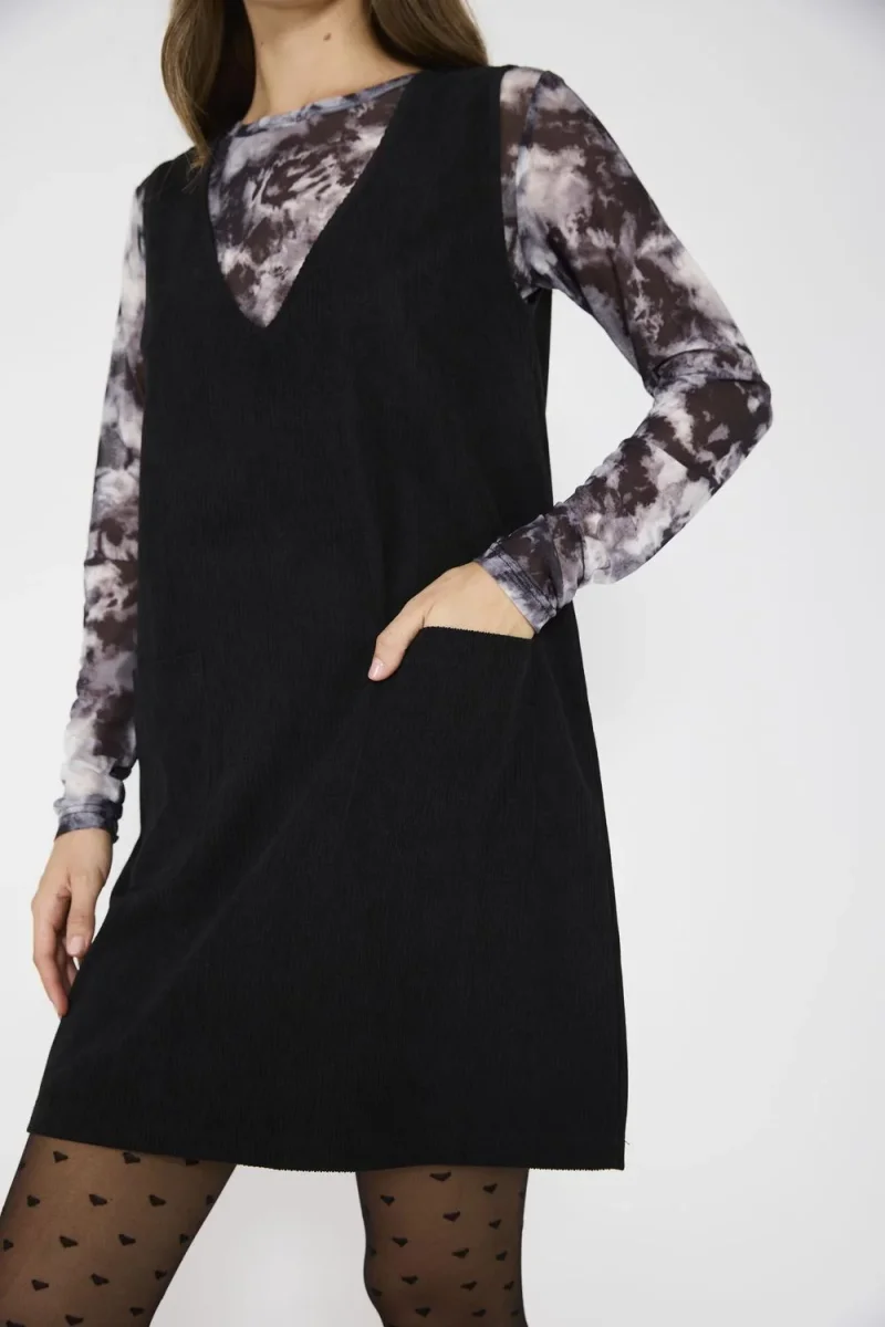 Vestido Jumper Cotelé Negro - Imagen 4