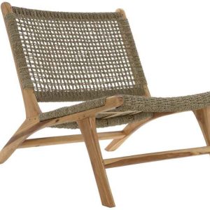Butaca teca ratán marrón (65 cm)