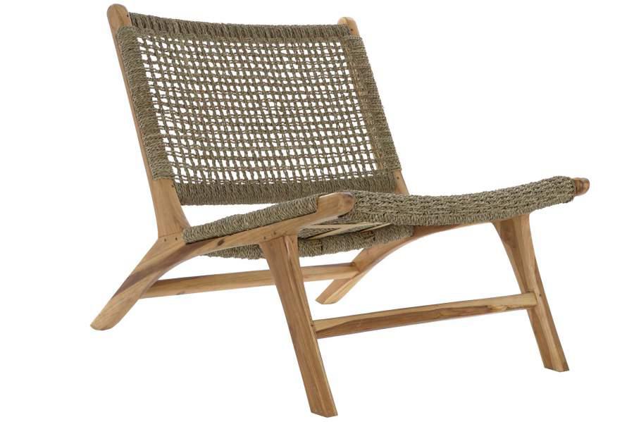 Butaca teca ratán marrón (65 cm)