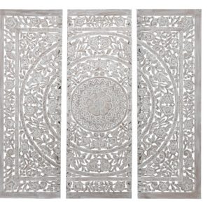 Cabecero Mandala Decorativo Panel Calado MDF Gris
