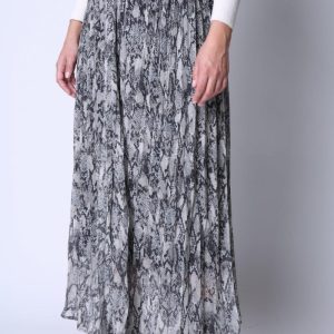 Maxi Falda Plisada Virginia Gris Eclipse