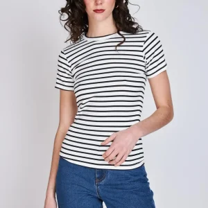 Polera a Rayas Francesca Blanco Eclipse