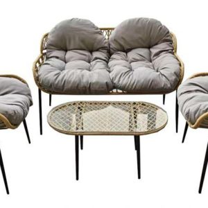 Conjunto de Sofá y Sillones para Exterior Serenity