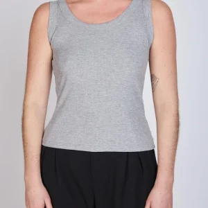 Polera Rib Musculosa Lara Gris Eclipse