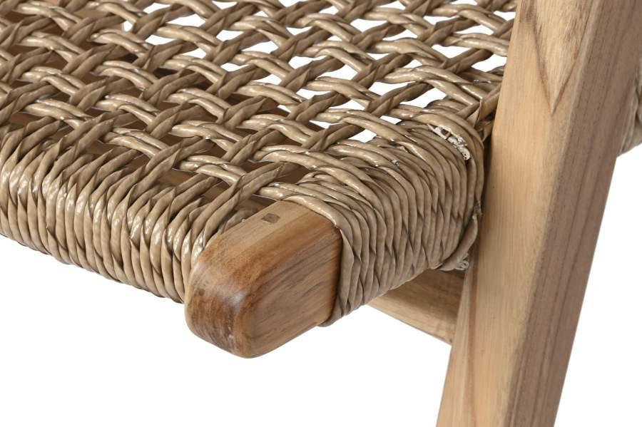 Silla de Madera de Teca y Tejido de Ratán Sintético - Imagen 3