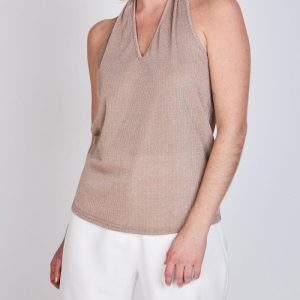 Blusa Amarra al Cuello Caetana Beige ATR by Eclipse