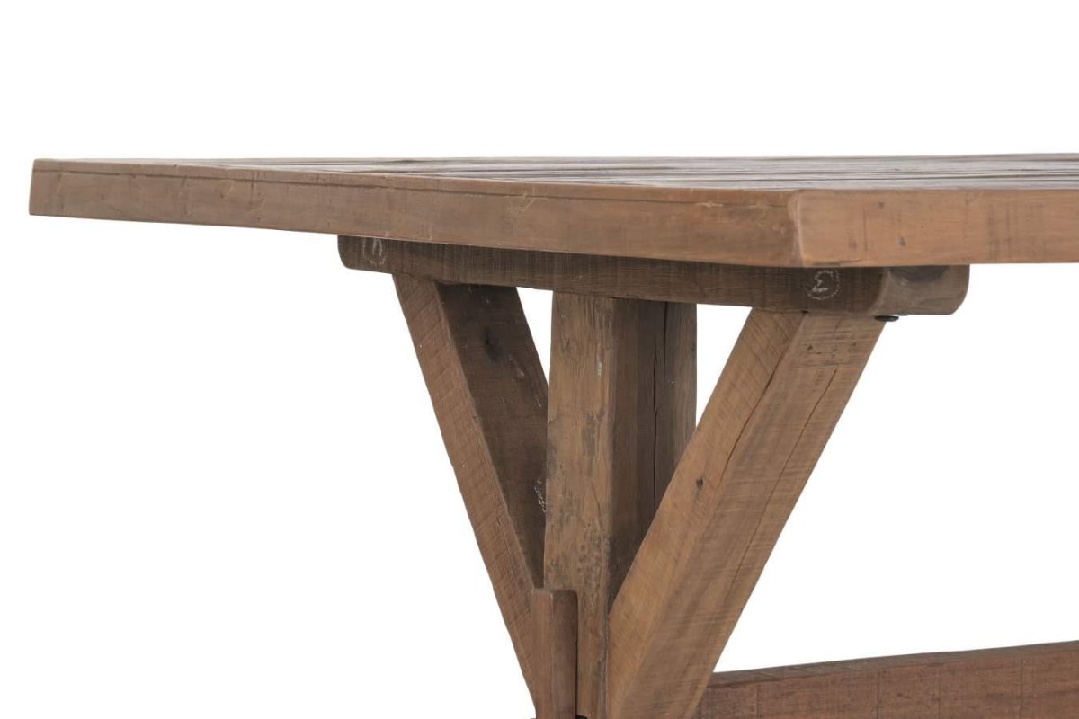 Mesa de Comedor de Madera Reciclada con Estructura Trestle - Imagen 8