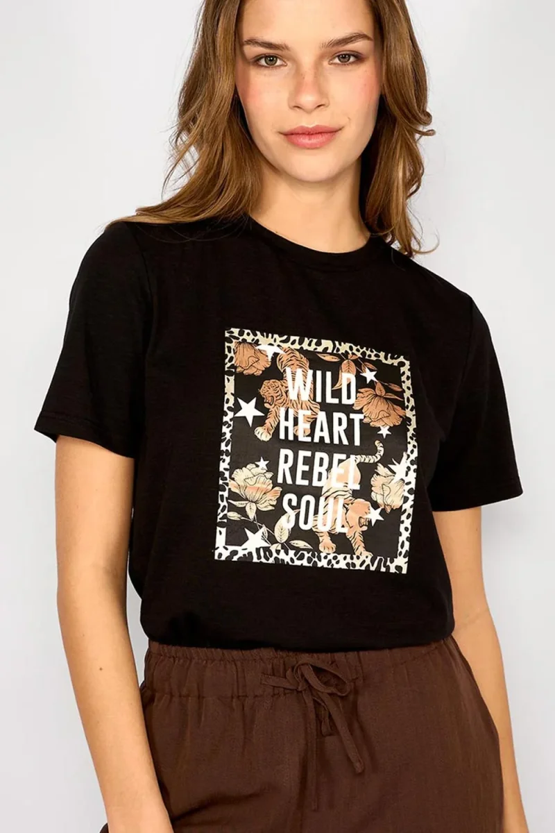 Polera Estampada Jesús Negro - Imagen 3