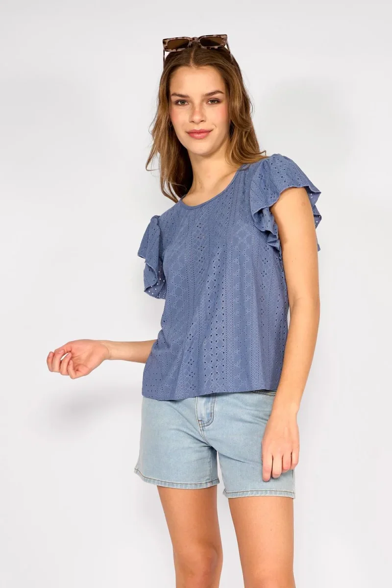 Polera Vuelos Delfina Azul