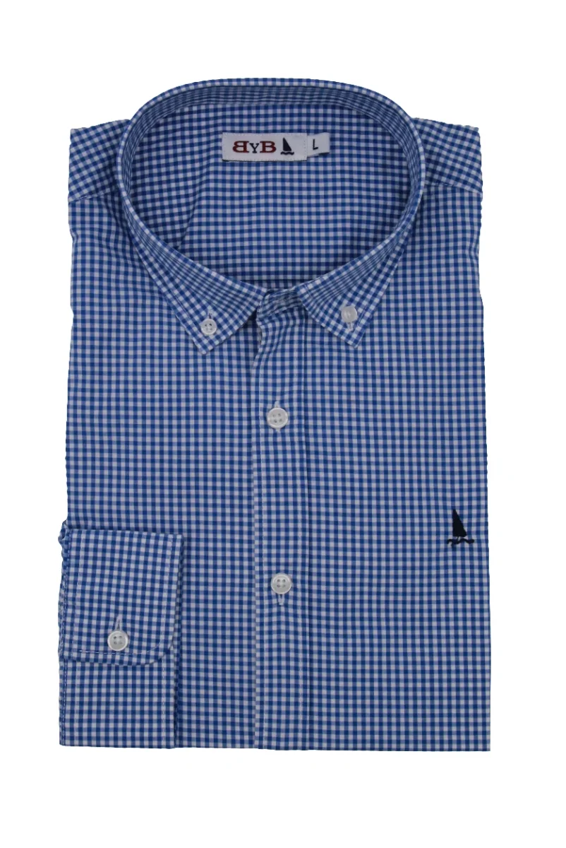 CAMISA CUADRO VICHY AZULÓN / BOTONES EN EL CUELLO - Imagen 2