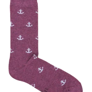 CALCETINES ANCLAS BERENJENA
