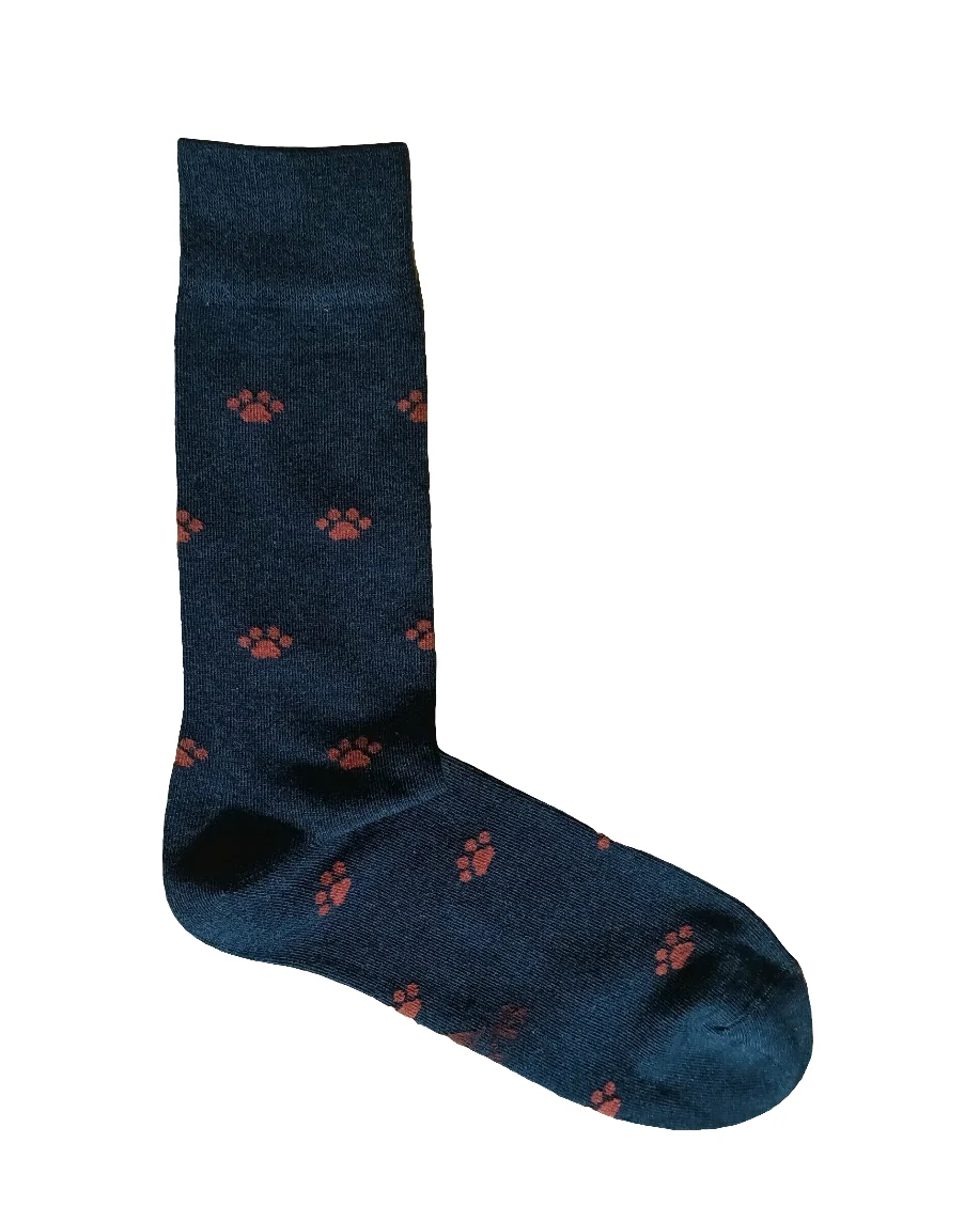 CALCETINES HUELLAS AZUL MARINO-ROJO - Imagen 2