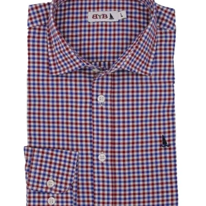 CAMISA CUADRO VICHY GRANATE, AZUL Y BLANCO