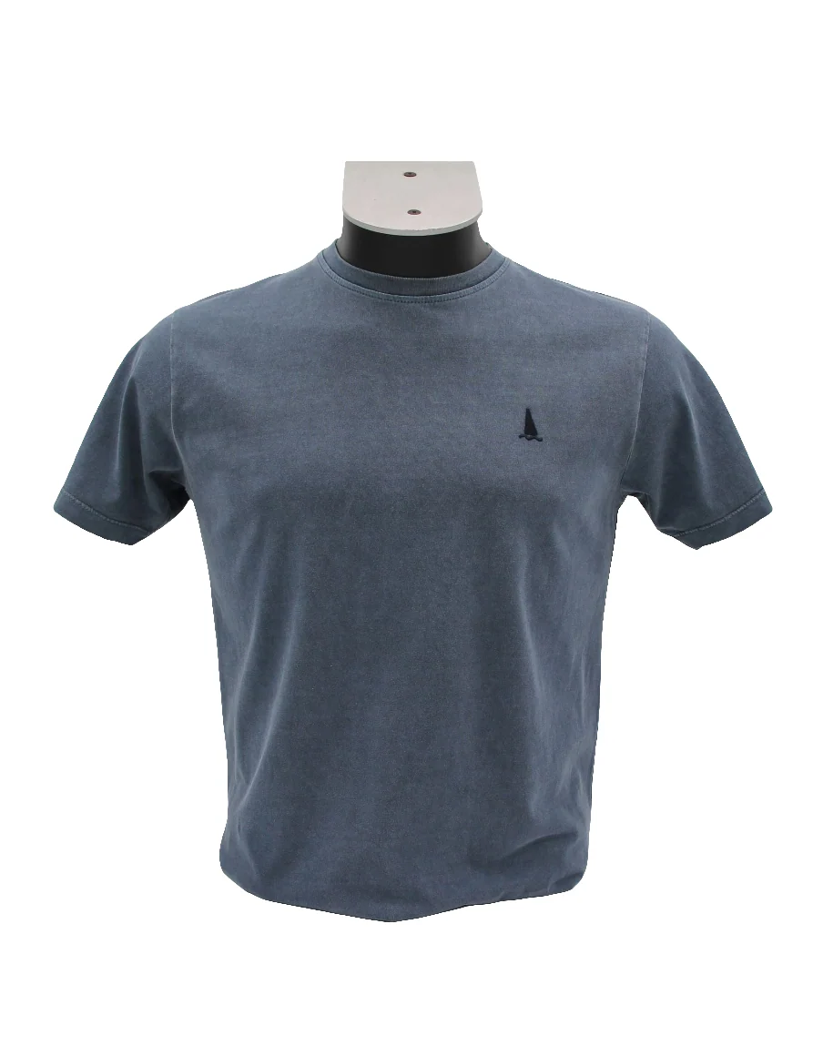 CAMISETA AZUL NOCHE LOGO BORDADO