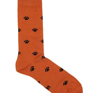 CALCETINES HUELLAS NARANJA