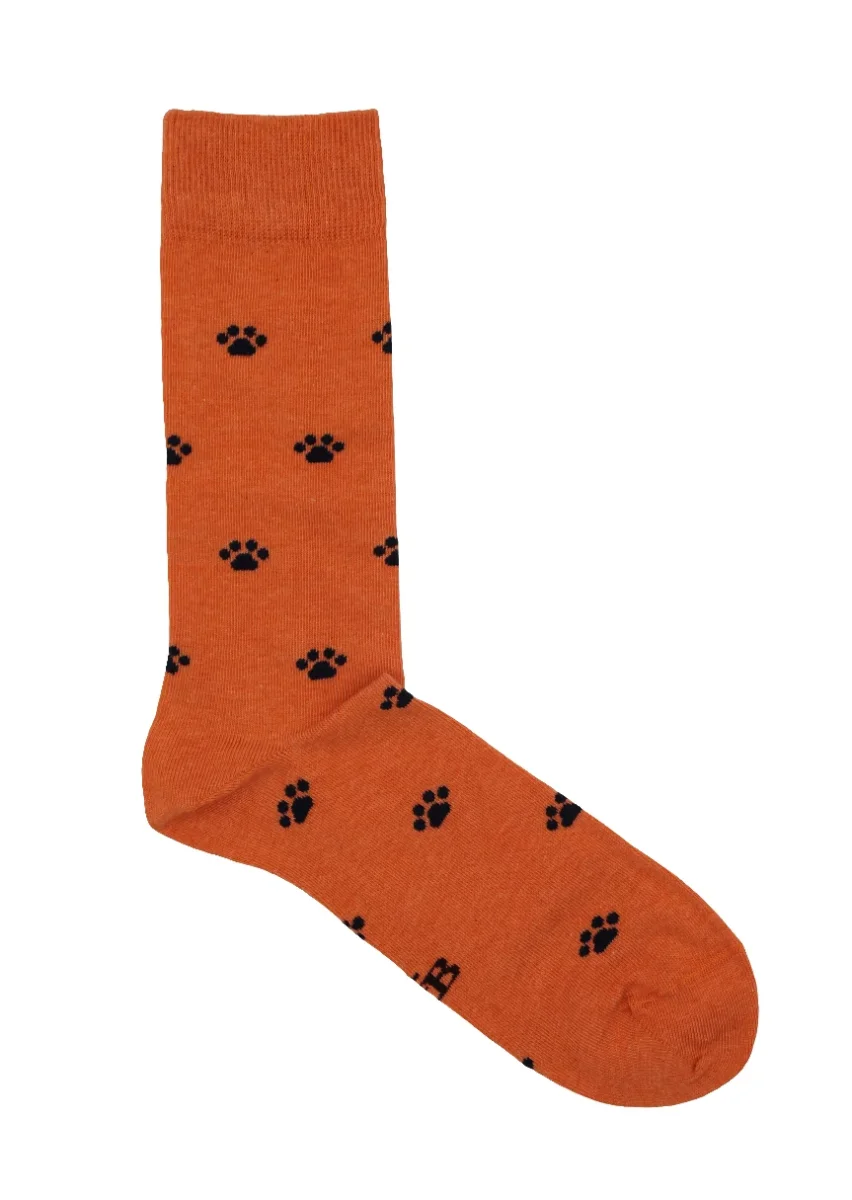 CALCETINES HUELLAS NARANJA - Imagen 2