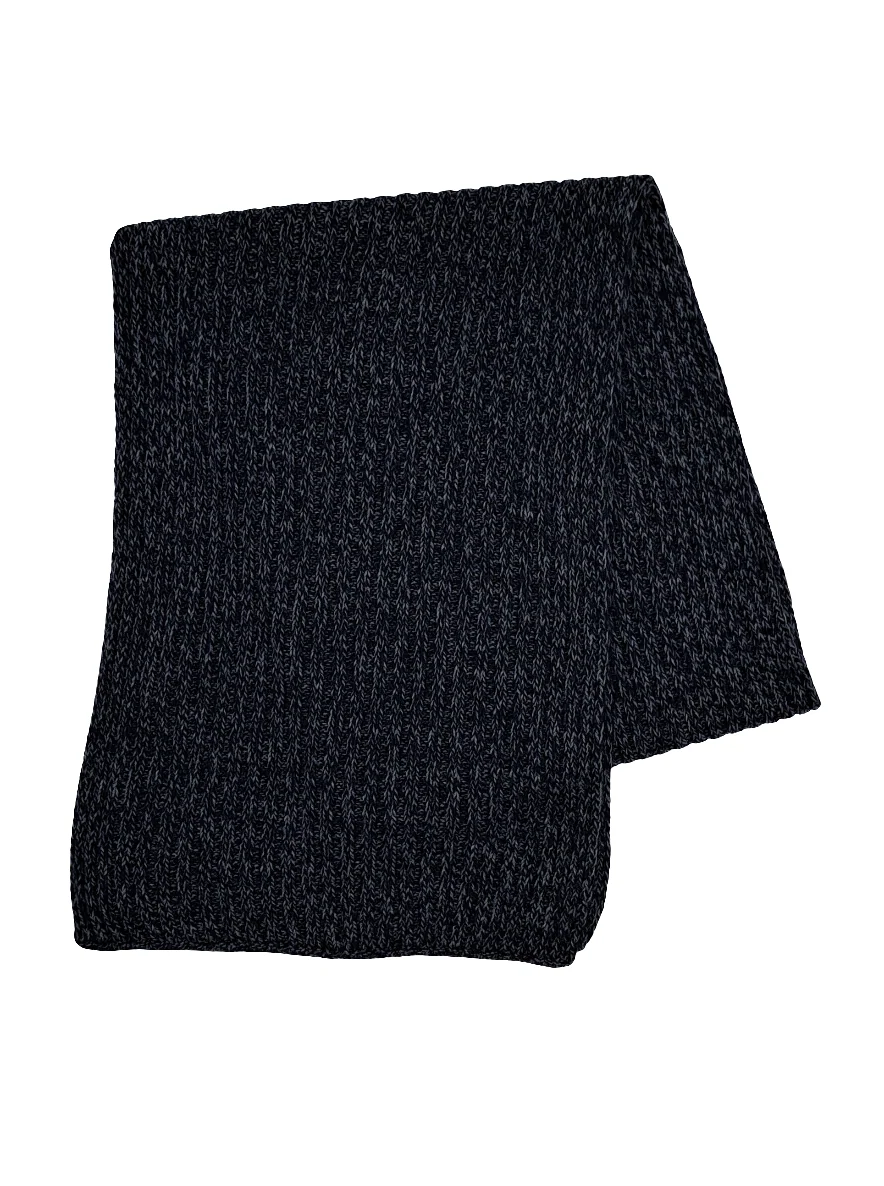 BUFANDA JASPEADA AZUL MARINO -GRIS
