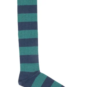 CALCETINES LARGOS CANALÉ RAYAS AZUL MARINO - VERDE