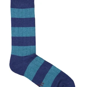 CALCETINES CANALÉ RAYAS AZUL MARINO - VERDE