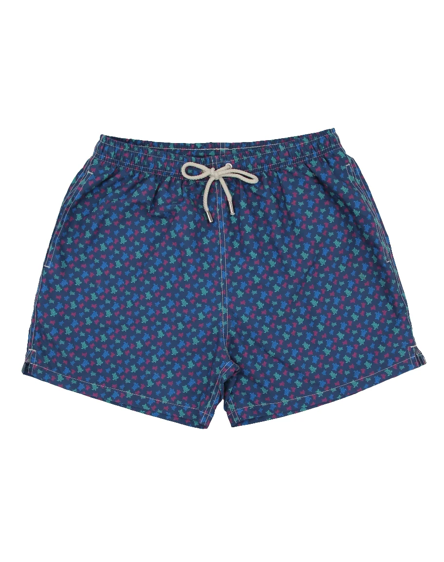 TRAJE DE BAÑO BAILE DE TORTUGAS MULTICOLOR AZUL