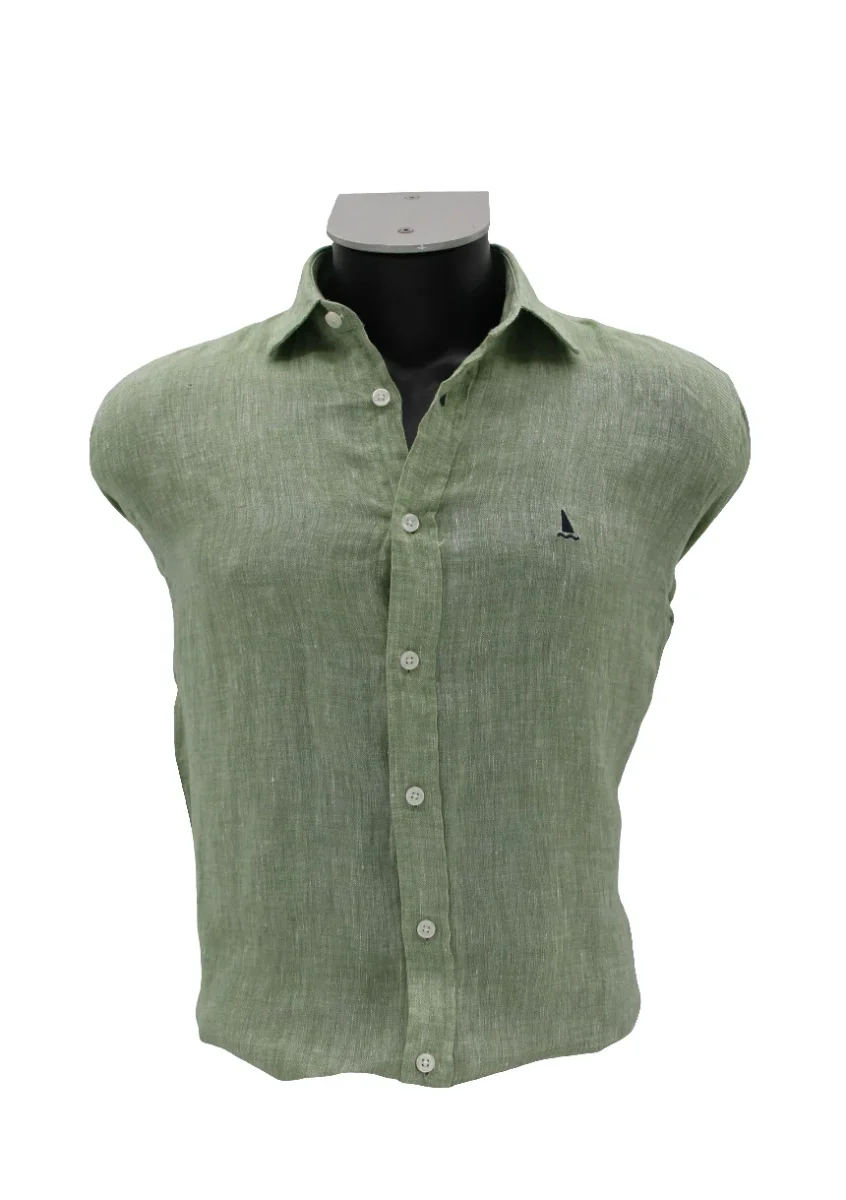 CAMISA LINO VERDE SALVIA - Imagen 4