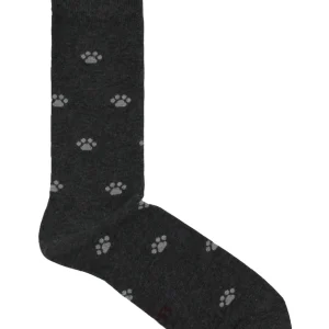 CALCETINES HUELLAS GRIS OSCURO-GRIS CLARO