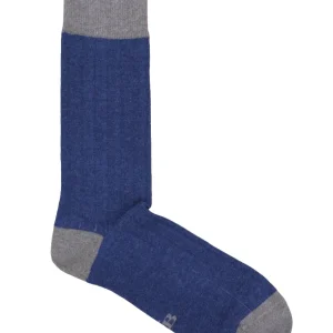 CALCETINES CANALÉ AZUL MARINO - MARRÓN