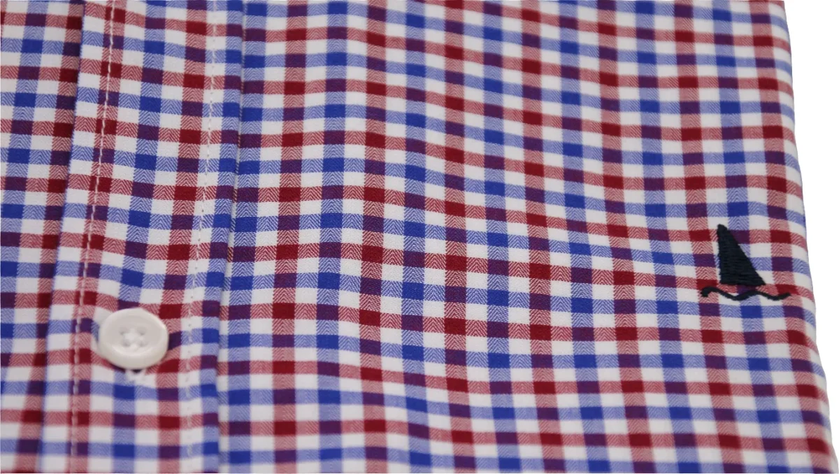 CAMISA CUADRO VICHY GRANATE, AZUL Y BLANCO - Imagen 4