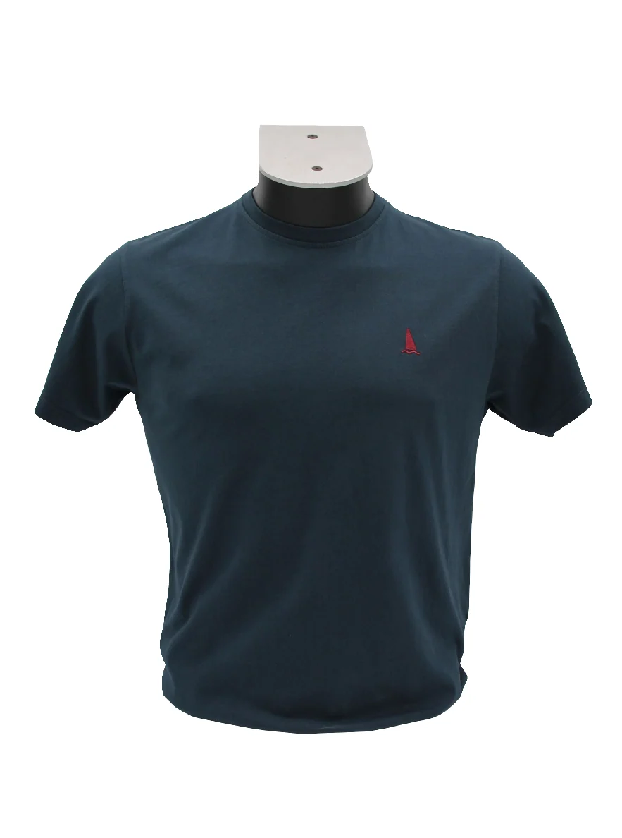 CAMISETA AZUL MARINO LOGO BORDADO
