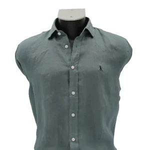 CAMISA LINO VERDE GRISÁCEO