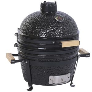 Barbacoa Kamado de Cerámica Negra Compacta para Exterior