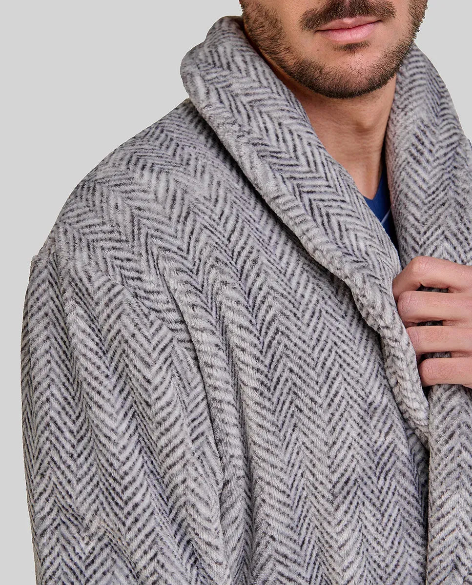 Bata corta de hombre espiga gris - Imagen 3