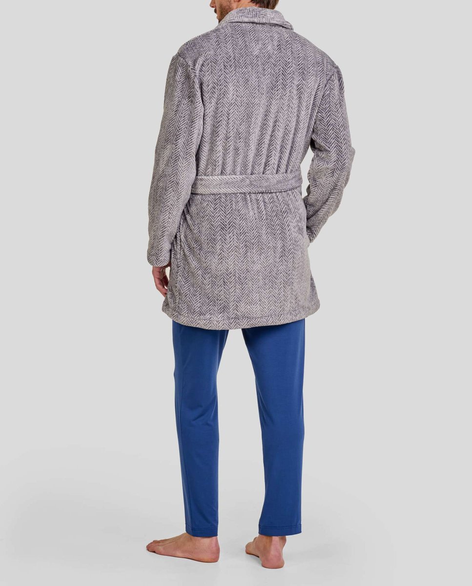 Bata corta de hombre espiga gris - Imagen 4