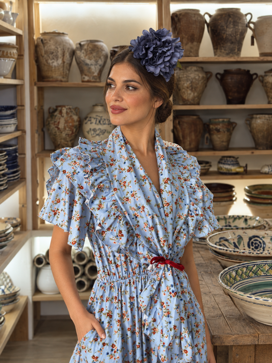 Bata Rociera Tallas Grandes Liberty Añil con Piquillo - Imagen 3