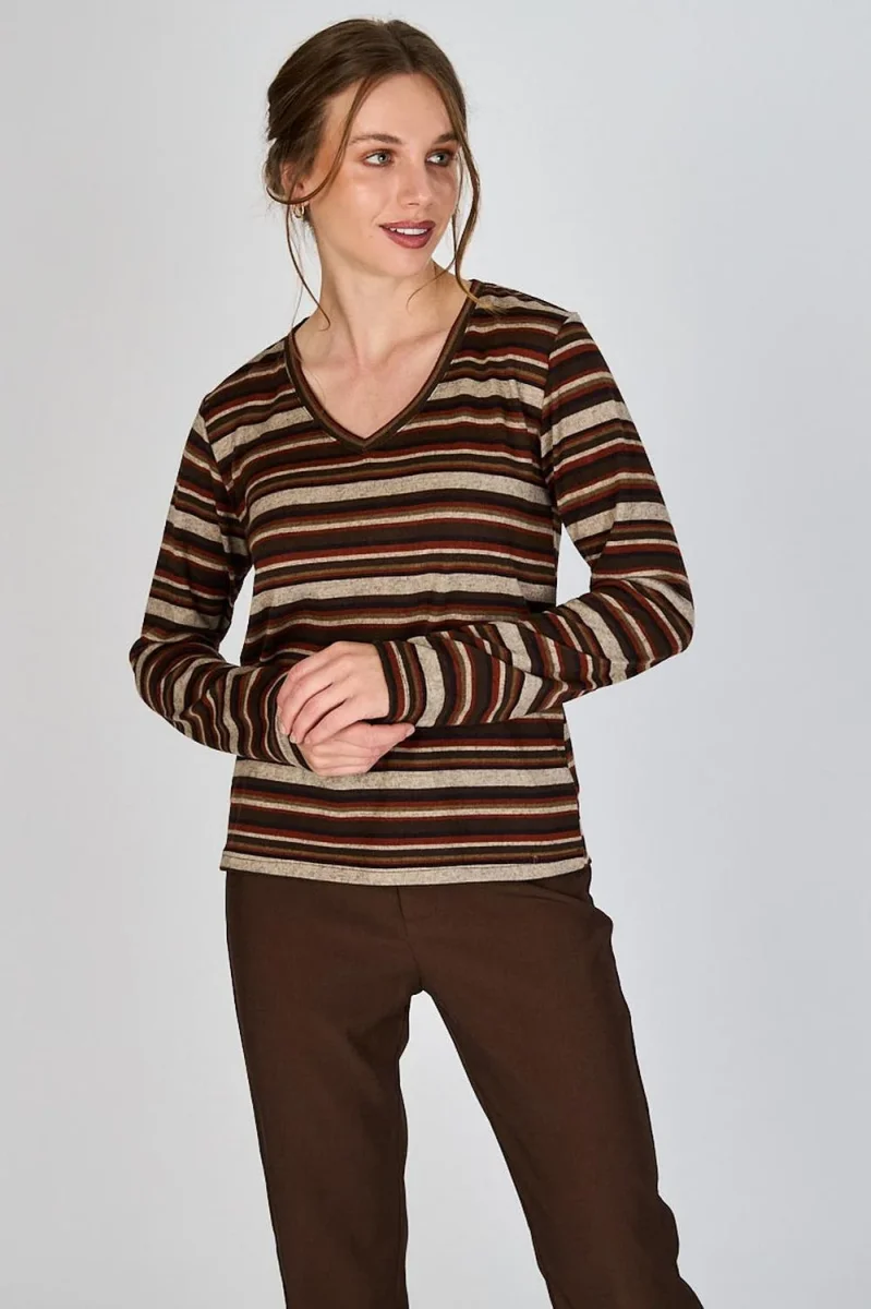 Polera Ana Luisa Café Woman by Eclipse - Imagen 2