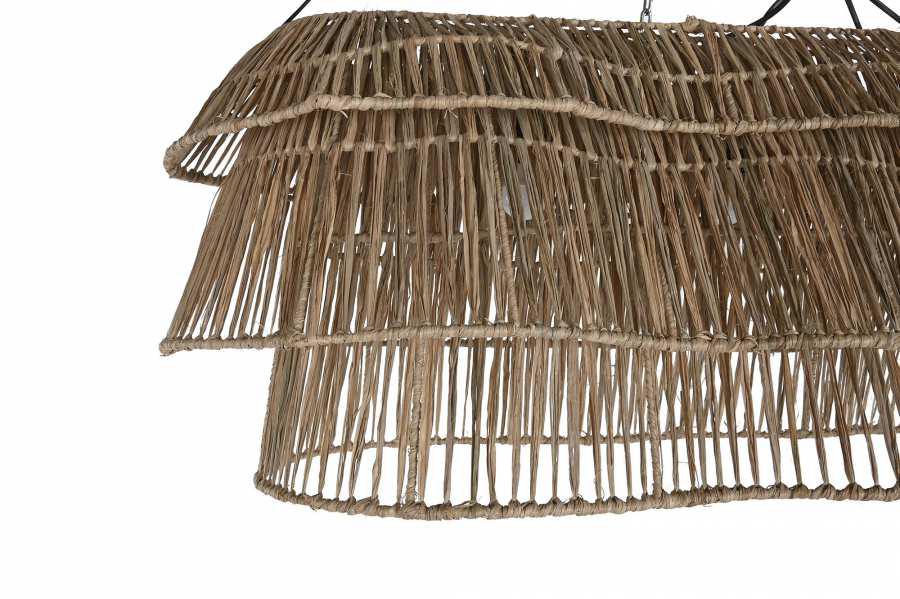 Lámpara colgante fibras naturales rectangular cascada artesanal - Imagen 4