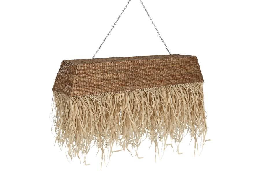 Lámpara Colgante de Fibras Naturales con Flecos Decorativos - Imagen 3