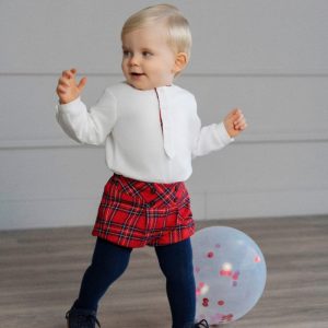 Conjunto bebé niño 0132 cuadros rojos – Miranda