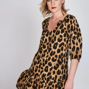 Vestido Manga Globo Mara Animal Eclipse