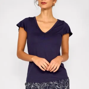 Polera Volados Rosa Azul