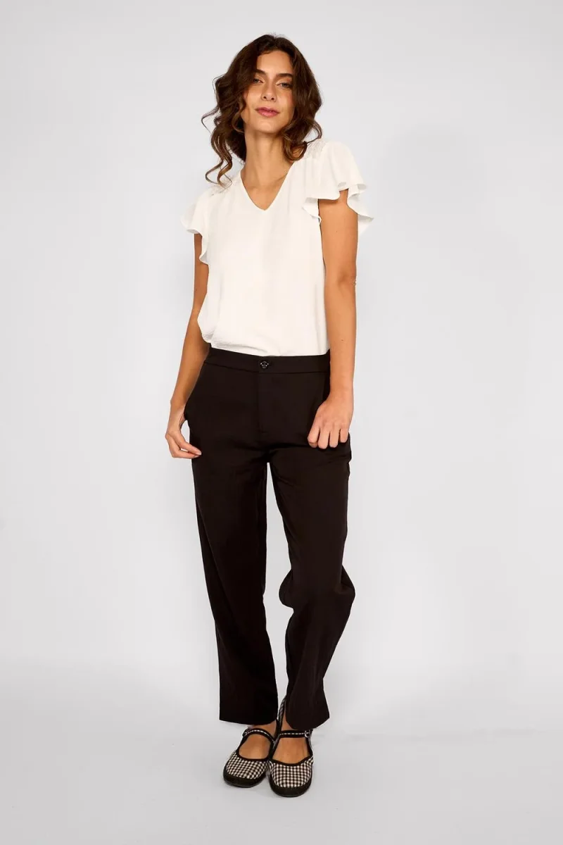 Pantalón Recto Sastrero Alicia Negro - Imagen 5
